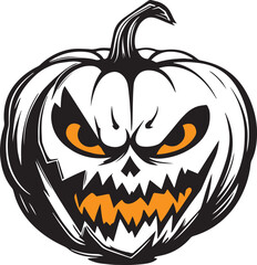 Scary halloween pumpkin, Halloween pumpkins, Vector illustration, SVG
