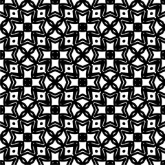 Black and white  pattern . Figures ornament.Seamless pattern for fashion, textile design,  on wall paper, wrapping paper, fabrics and home decor.