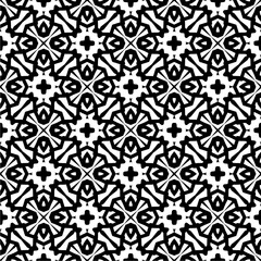 Black and white  pattern . Figures ornament.Seamless pattern for fashion, textile design,  on wall paper, wrapping paper, fabrics and home decor.