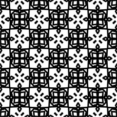 Black and white  pattern . Figures ornament.Seamless pattern for fashion, textile design,  on wall paper, wrapping paper, fabrics and home decor.