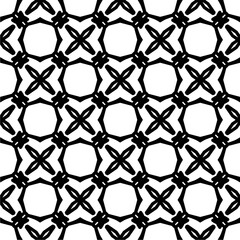 Fototapeta premium Black and white pattern . Figures ornament.Seamless pattern for fashion, textile design, on wall paper, wrapping paper, fabrics and home decor.