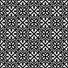 Black and white  pattern . Figures ornament.Seamless pattern for fashion, textile design,  on wall paper, wrapping paper, fabrics and home decor.