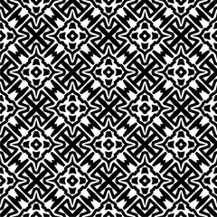 Black and white  pattern . Figures ornament.Seamless pattern for fashion, textile design,  on wall paper, wrapping paper, fabrics and home decor.