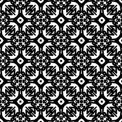 Black and white  pattern . Figures ornament.Seamless pattern for fashion, textile design,  on wall paper, wrapping paper, fabrics and home decor.