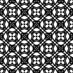 Black and white  pattern . Figures ornament.Seamless pattern for fashion, textile design,  on wall paper, wrapping paper, fabrics and home decor.