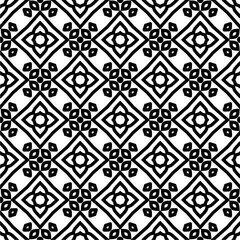 Black and white  pattern . Figures ornament.Seamless pattern for fashion, textile design,  on wall paper, wrapping paper, fabrics and home decor.