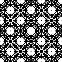 Black and white  pattern . Figures ornament.Seamless pattern for fashion, textile design,  on wall paper, wrapping paper, fabrics and home decor.