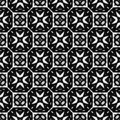 Black and white  pattern . Figures ornament.Seamless pattern for fashion, textile design,  on wall paper, wrapping paper, fabrics and home decor.
