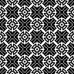 Black and white  pattern . Figures ornament.Seamless pattern for fashion, textile design,  on wall paper, wrapping paper, fabrics and home decor.