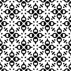 Black and white  pattern . Figures ornament.Seamless pattern for fashion, textile design,  on wall paper, wrapping paper, fabrics and home decor.