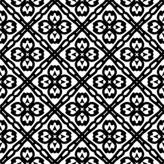 Black and white  pattern . Figures ornament.Seamless pattern for fashion, textile design,  on wall paper, wrapping paper, fabrics and home decor.