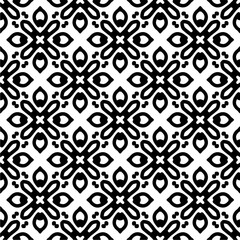 Black and white  pattern . Figures ornament.Seamless pattern for fashion, textile design,  on wall paper, wrapping paper, fabrics and home decor.