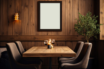 Dining room wall art display mockup
