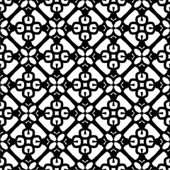 Black and white  pattern . Figures ornament.Seamless pattern for fashion, textile design,  on wall paper, wrapping paper, fabrics and home decor.