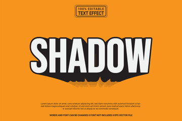 Editable text effect Shadow 3d cartoon template stlye modren premium vector