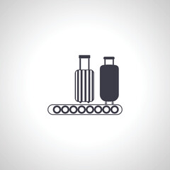 luggage at airport isolated icon. suitcase moving on luggage carousel. baggage claim icon
