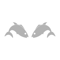 fish icon on a white background, vector illustration