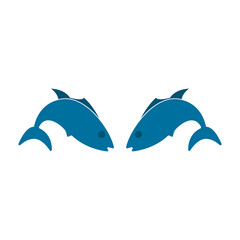 Obraz premium fish icon on a white background, vector illustration