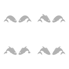 fish icon on a white background, vector illustration