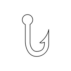 fishing hook icon on a white background, vector illustration