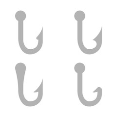 fishing hook icon on a white background, vector illustration