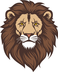 Vector illustration of a wild lion face. Mascot.