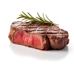 steak isolated on white generative AI