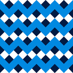 Seamless pattern with geometric motifs in three colors