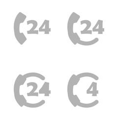 hotline icon, 24/7, on a white background, vector illustration