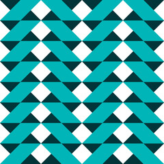Seamless pattern with geometric motifs in three colors