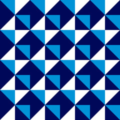 Seamless pattern with geometric motifs in three colors