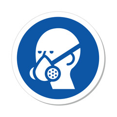 ISO Mandatory Circle Sign: Wear Vapor Respirator Symbol
