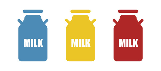 milk can icon on a white background, vector illustration