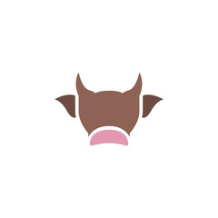 cow head icon on white background, vector illustration