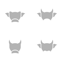 cow head icon on white background, vector illustration