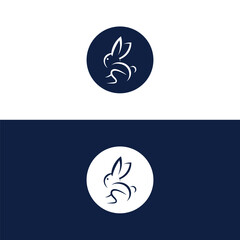 Black side silhouette of a rabbit isolated on white background. Vector illustration.Vector image of an rabbit,Rabbit logo isolated on white background,Rabbit vector template