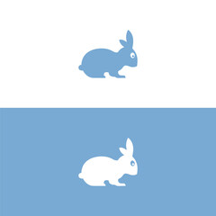 Black side silhouette of a rabbit isolated on white background. Vector illustration.Vector image of an rabbit,Rabbit logo isolated on white background,Rabbit vector template