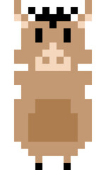 Fototapeta premium Boar cartoon icon in pixel style