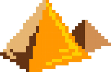 Fototapeta premium Pyramid cartoon icon in pixel style