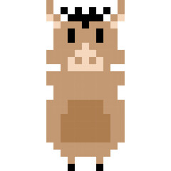Boar cartoon icon in pixel style