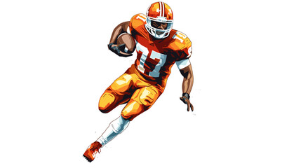 Fototapeta na wymiar American football player drawing vector