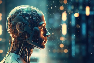 Obraz na płótnie Canvas Artificial intelligence and machine learning. Generative AI