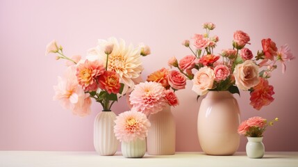 Obraz premium adorable mother's day flower bouquets and vases generative AI
