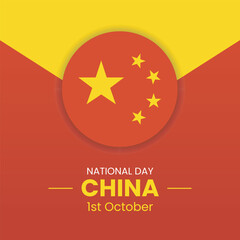 China Independence Day Banner or Post Template. Happy Independence Day China 1st October. National Day of the People of the Republic of China for 2023.
