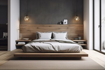 bedroom in hotel. generative AI