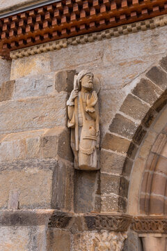 Santiago pilgrim sculpture Romanesque Church