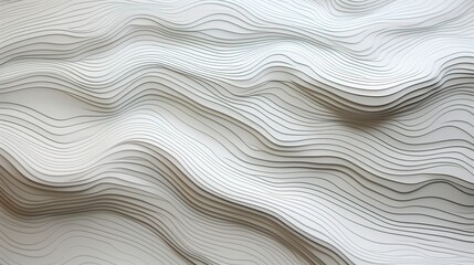 3D topographic map in elegant shades of grey and white, showcasing intricate geographic details.