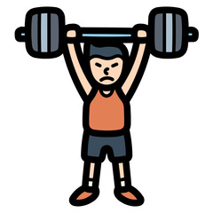 weight training filled outline icon style