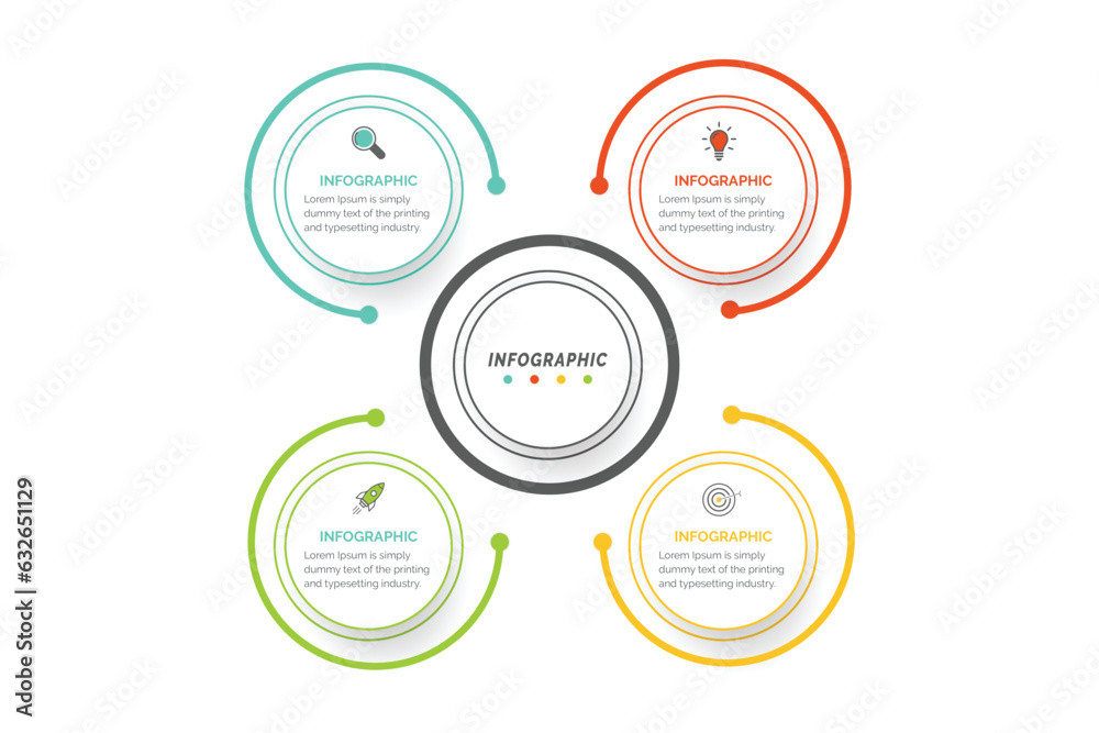 Poster business data visualization. process chart. abstract elements of graph, diagram with 4 steps, option