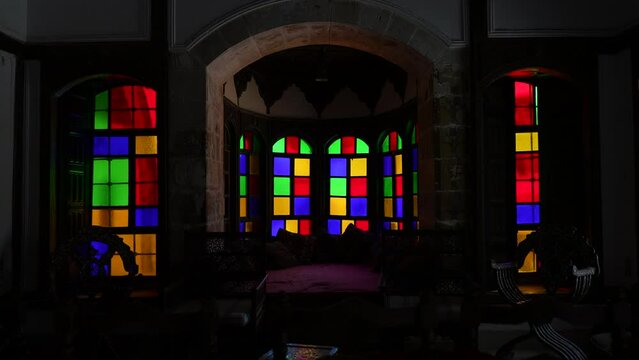 Stained glass windows in Beiteddine Palace Beit ed-Dine Lebanon